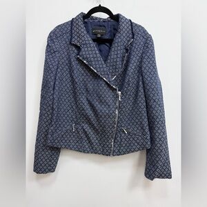 Metaphor Navy Patterned Women's Blazer